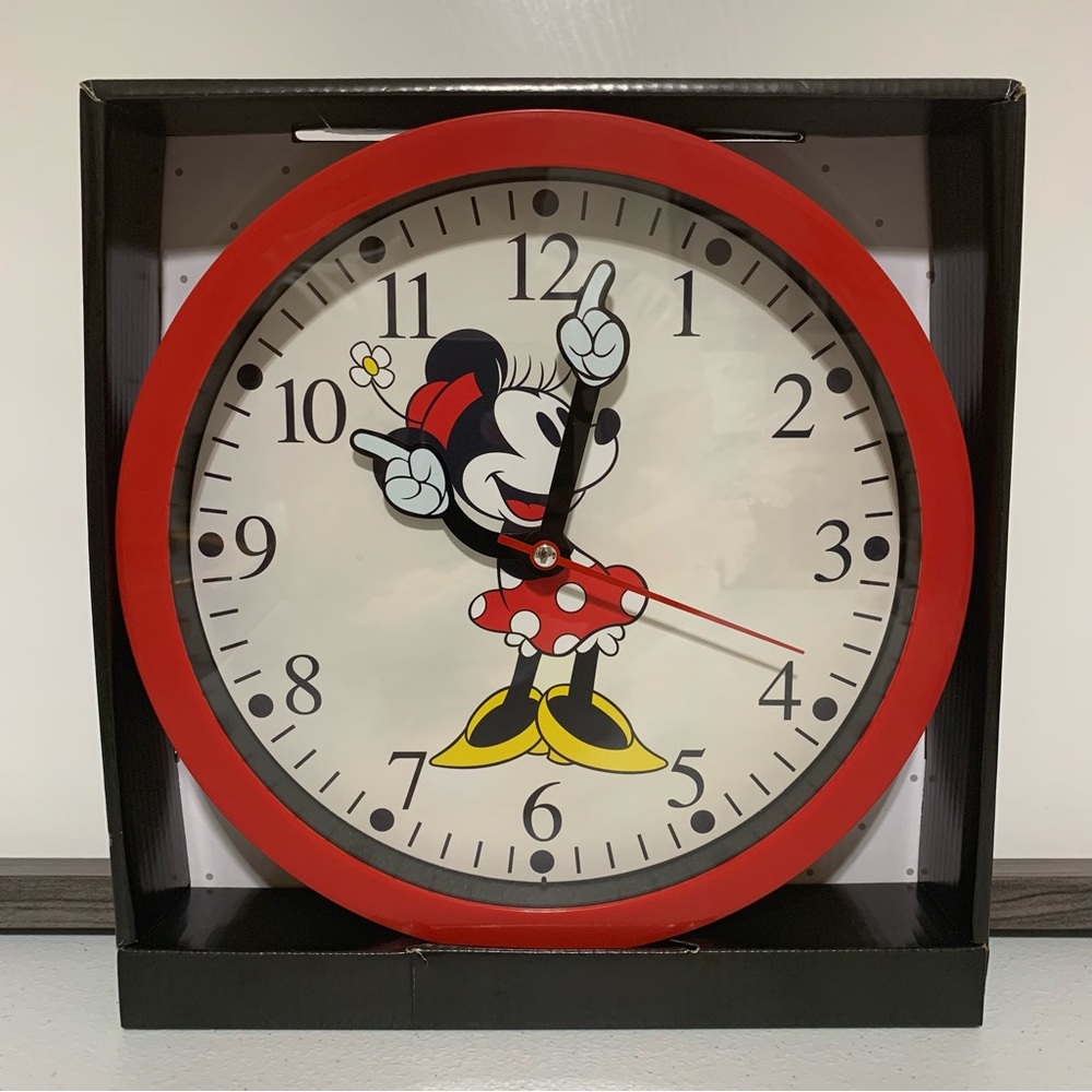 Disney Minnie Mouse Analog Wall Clock-NIB